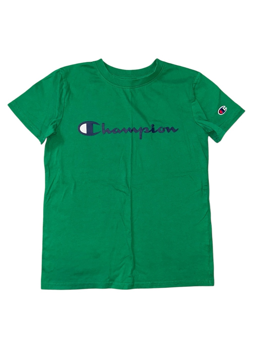 Champion Short Sleeve Logo Tee - Green with Navy Accent